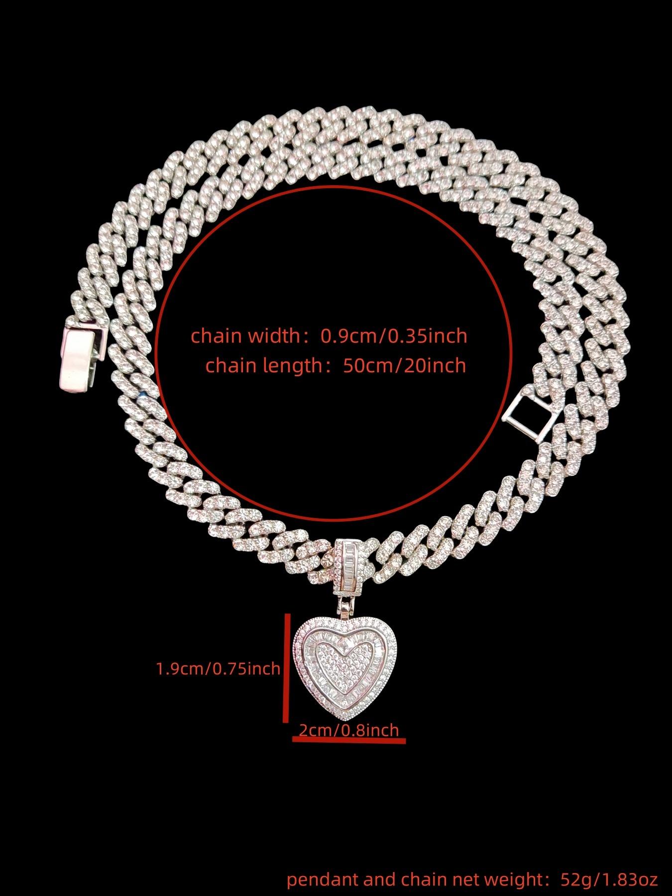 1Piece Women Hiphop Love Heart Shape Pendant Necklace Fashion Vintage Hip Hop Necklace Is Perfect For Party Or Everyday Lovers' Gifts Jewel Necklace