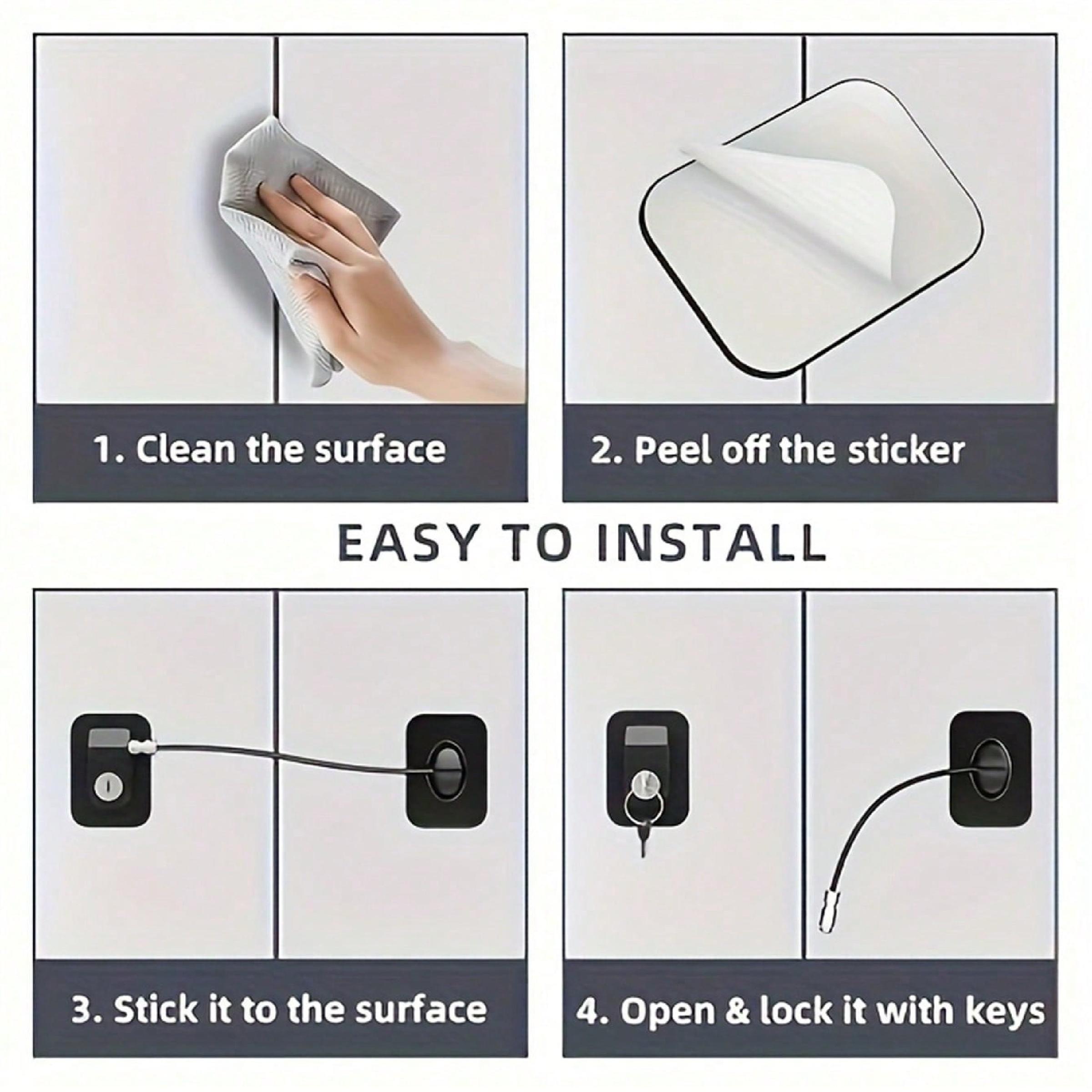 Versatile Refrigerator Locks with Keys, Easy Install Home Security Locks, Ideal for Kitchen Fridges, Cabinets, Drawers, Closets