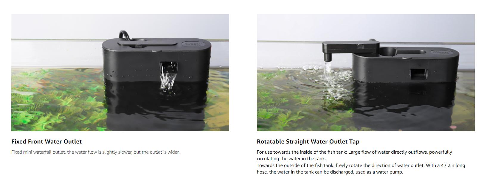 hygger Multifunctional Aquarium Filter, 60GPH Fish Tank Power Filter for Water Change, Filtration and Landscaping with Water Hose, Rainforest Tube, Sponge Ceramic Balls Filter Media