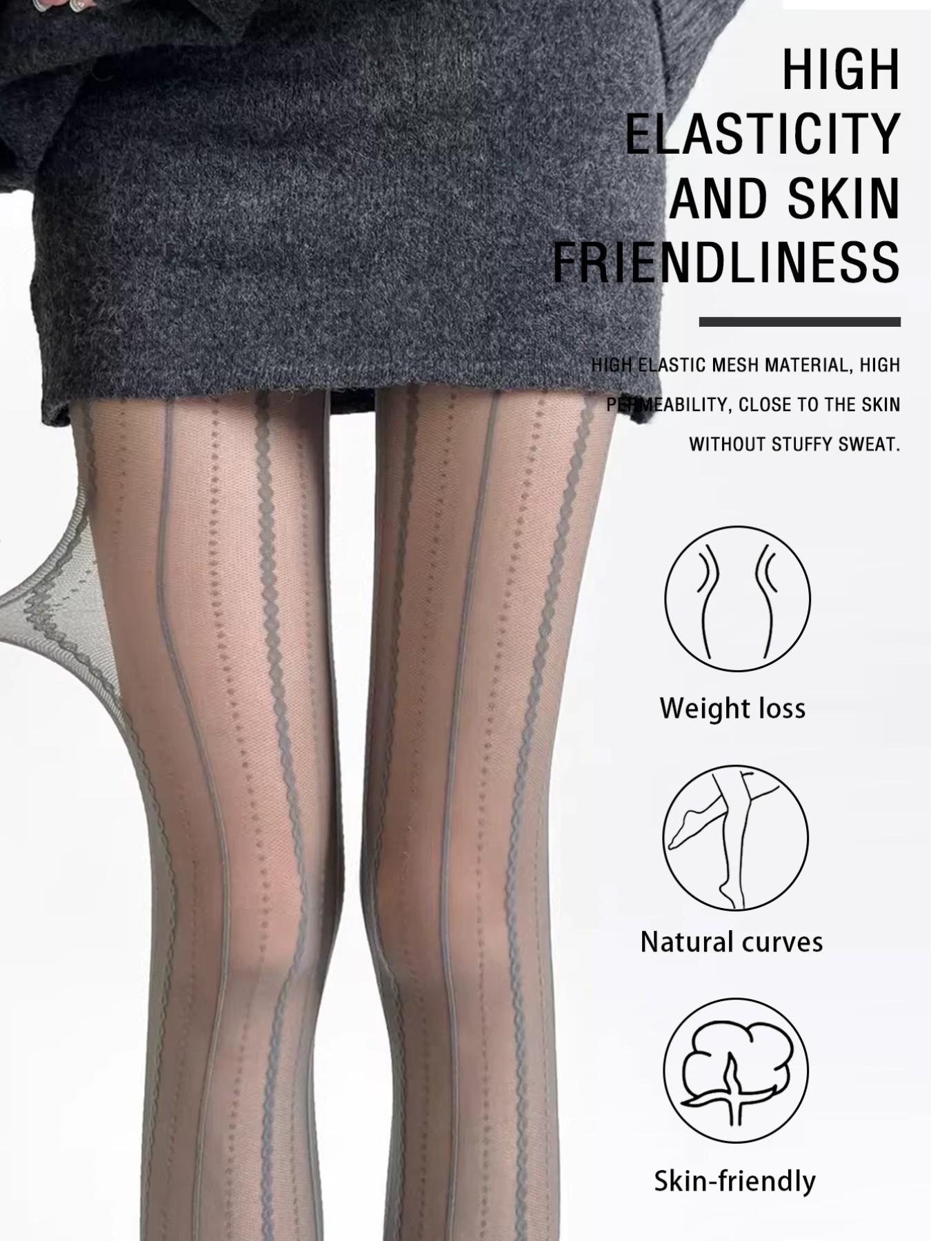 Light Mature Style Must-Have! High Elasticity Vertical Stripe Stockings, Comfortable and Non-Restrictive, Perfect for All Seasons