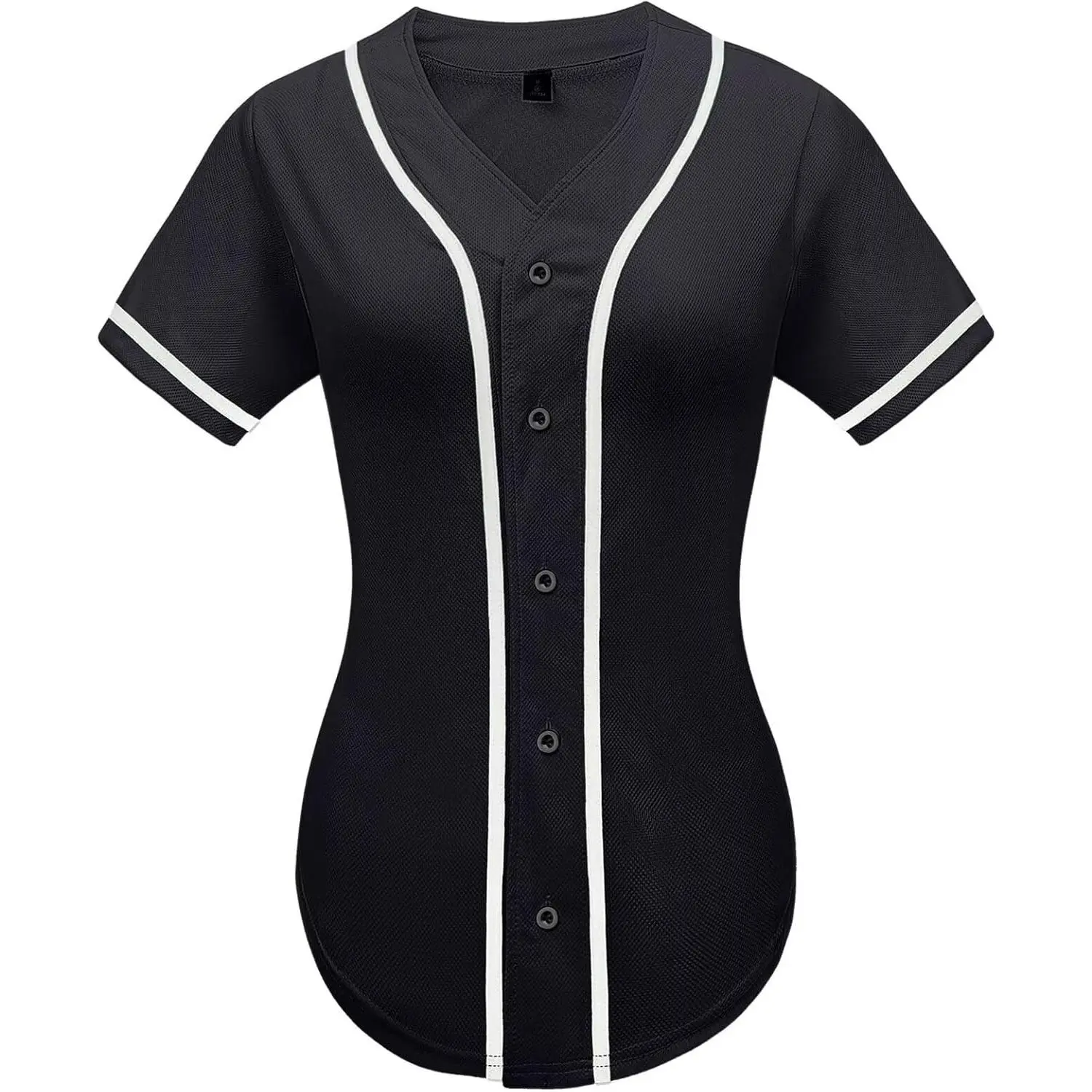 Women's Plain Button-Down Baseball Jersey Hip Hop Softball Active Sports Tee(Gift)