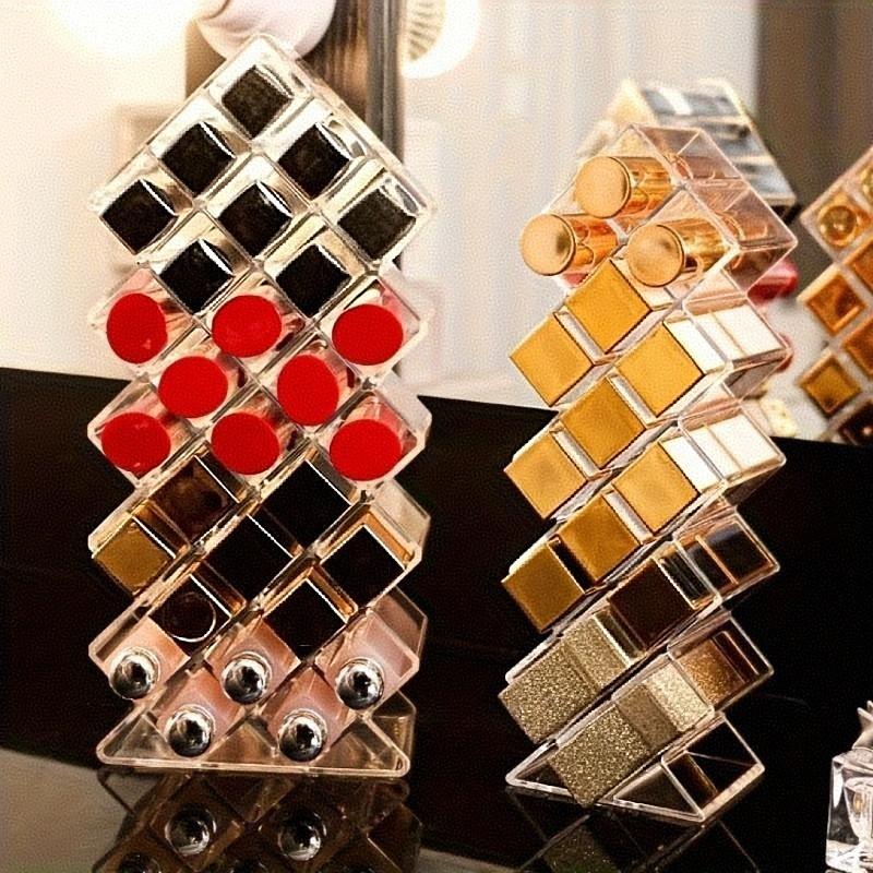 Fish-Shaped Vertical Multi-Layer Lipstick Holder - Cosmetic Storage Organizer & Display Stand for Lip Gloss & Lipsticks | Desktop Organizer for Women & Girls, Makeup Organizer Box, Gift for Valentine's Day, Christmas