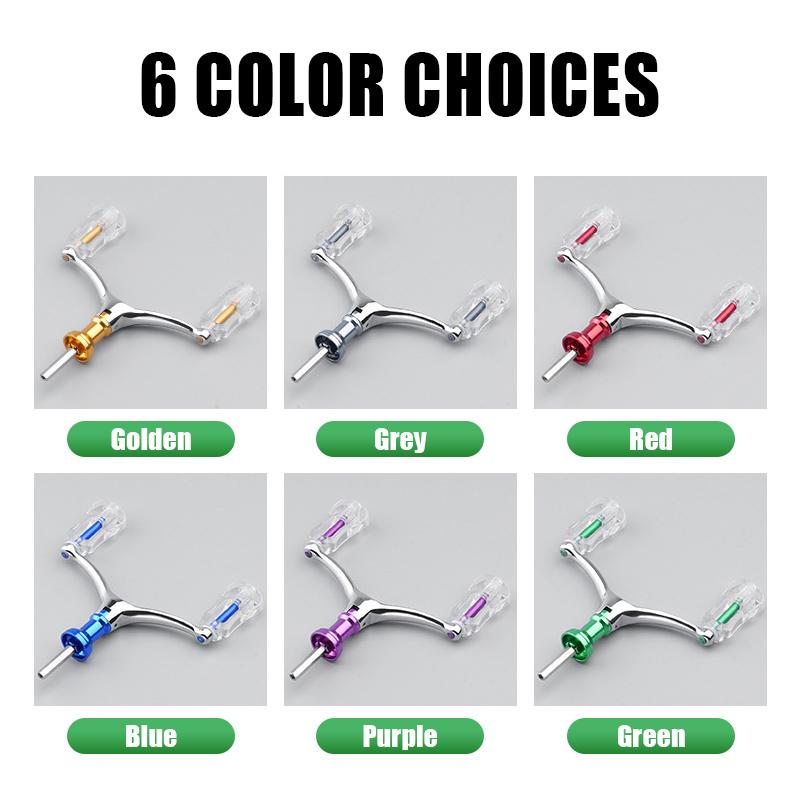 Fishing Spinning Reel Handle, Double Rocker Arm with Multiple Colors, Lightweight Design for Lure Fishing  Aluminum alloy hexagon