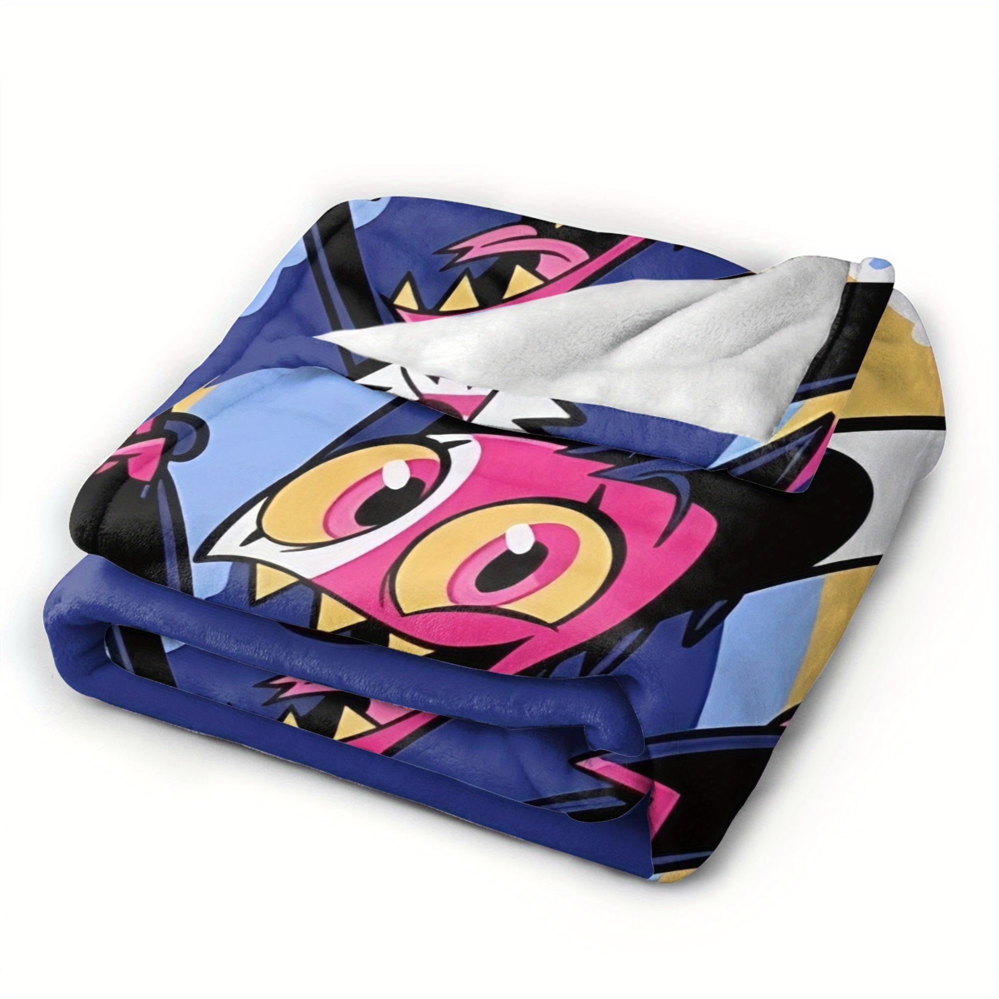 Anime Blitzø pattern printed flannel blanket, microfiber is soft and durable, perfect for travel, office or living room, a gift for anime fans