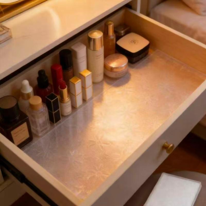 Transparent Washable Cuttable Drawer Liner, Non-Slip Refrigerator Inner Lining, Suitable for Fridge Glass Shelves Cabinets Home Kitchen Supplies