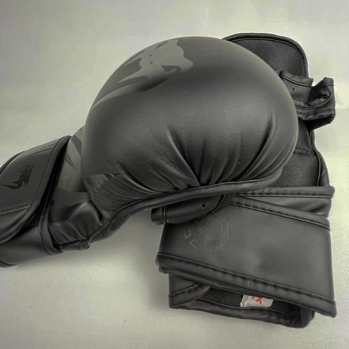 Professional Mma Boxing Gloves, Thickened PU Material, Reinforced Finger Joints, Adjustable Velcro Closure, Breathable Half-Finger Mitts, Ufc Gloves