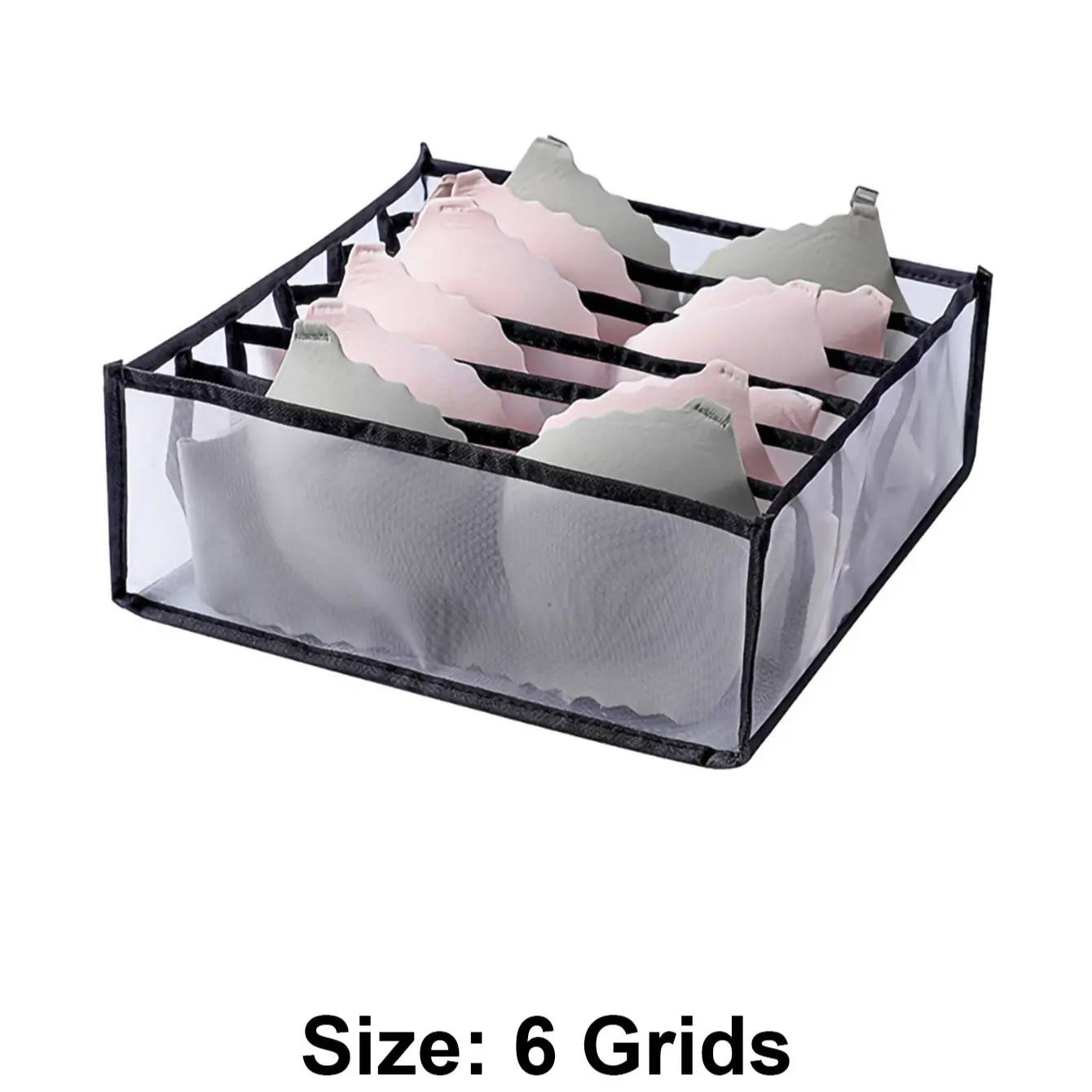 1Pc Foldable Grid Drawer Storage Box-multifunctional Breathable Underwear and Socks Storage Box, Multi-compartment Design, Space-saving Wardrobe Finishing Artifact, Ladies Fashion Accessories Clothing Storage Box, Collapsible Storage Boxes