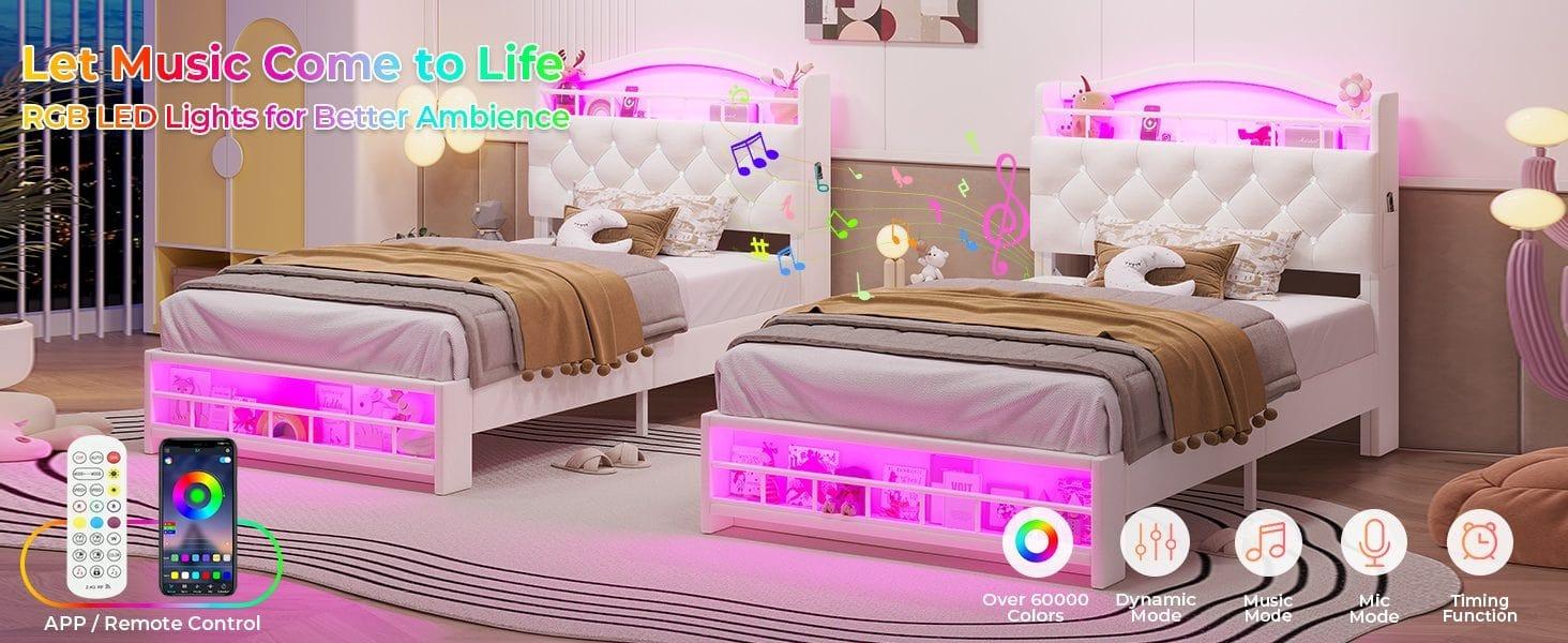 Sikaic Twin Princess Velvet Upholstered Bed Frame Beige Headboard Unique Bedroom Furniture Kids Furniture Bedroom Sikaic Twin Princess Velvet Upholstered Bed Frame Beige Headboard Unique Bedroom Furniture Kids Furniture Bedroom