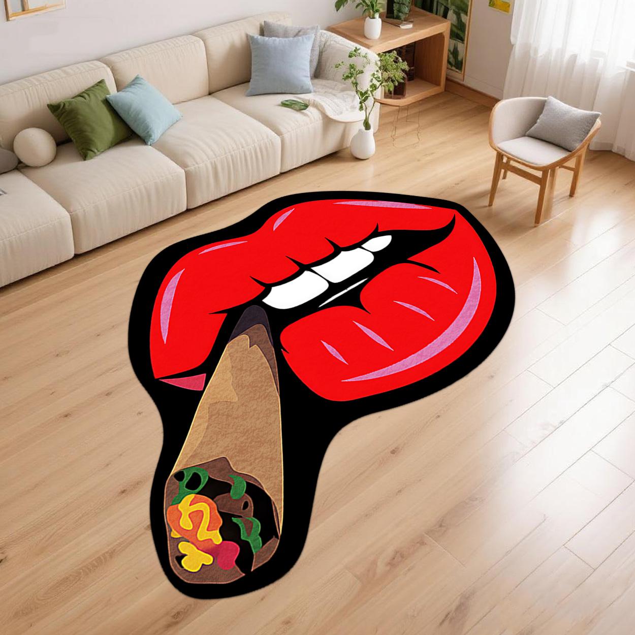 Irregular Printed Rug Velvet soft and comfortable patterned printed carpet, suitable for multiple scenarios, available in various sizes, soft and non-shedding Abstract Rugs