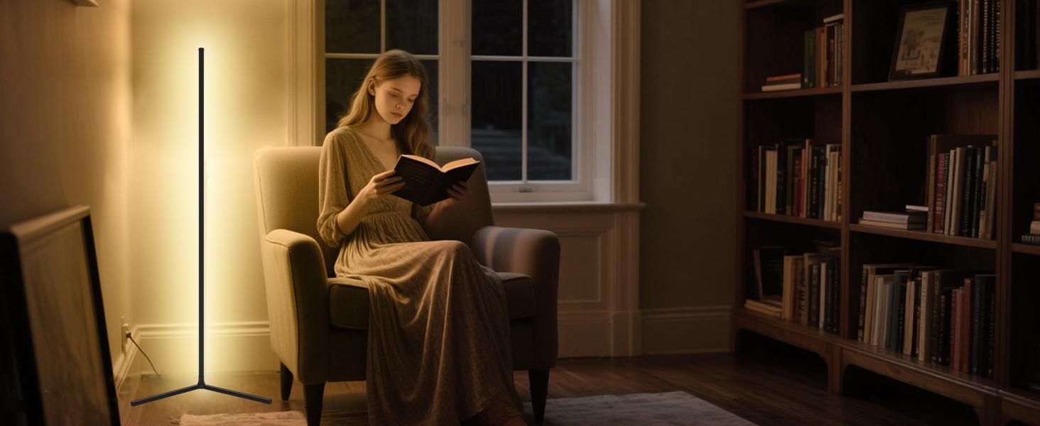 LED Corner Lamp, RGB Corner Floor Lamp with APP and Remote Control, 16 Million Colors & 300+ Scene Color Changing Ambience Light with Music Sync for Living Room, Bedroom, Gaming Room, Remote Floor Lamps