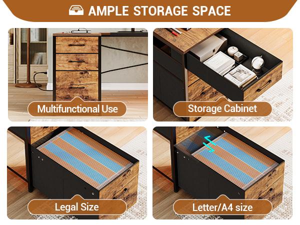 Sedeta 64.5 inch LED L-Shaped Gaming Desk with Storage Wooden Top Metal Frame Space-Saving Corner Desk for Bedroom Office APP Control Adjustable Monitor Arm