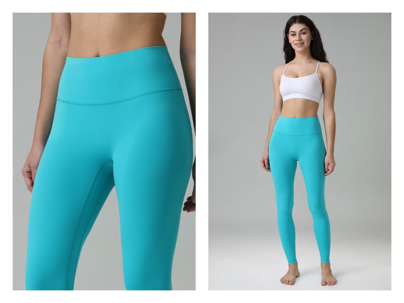 Colorfulkoala Women's No Front Seam Leggings Light Color Edition Dreamlux  High-Waisted Yoga Pants Tummy Control Athletic Workout Leggings with Inner Pocket 25"/28"