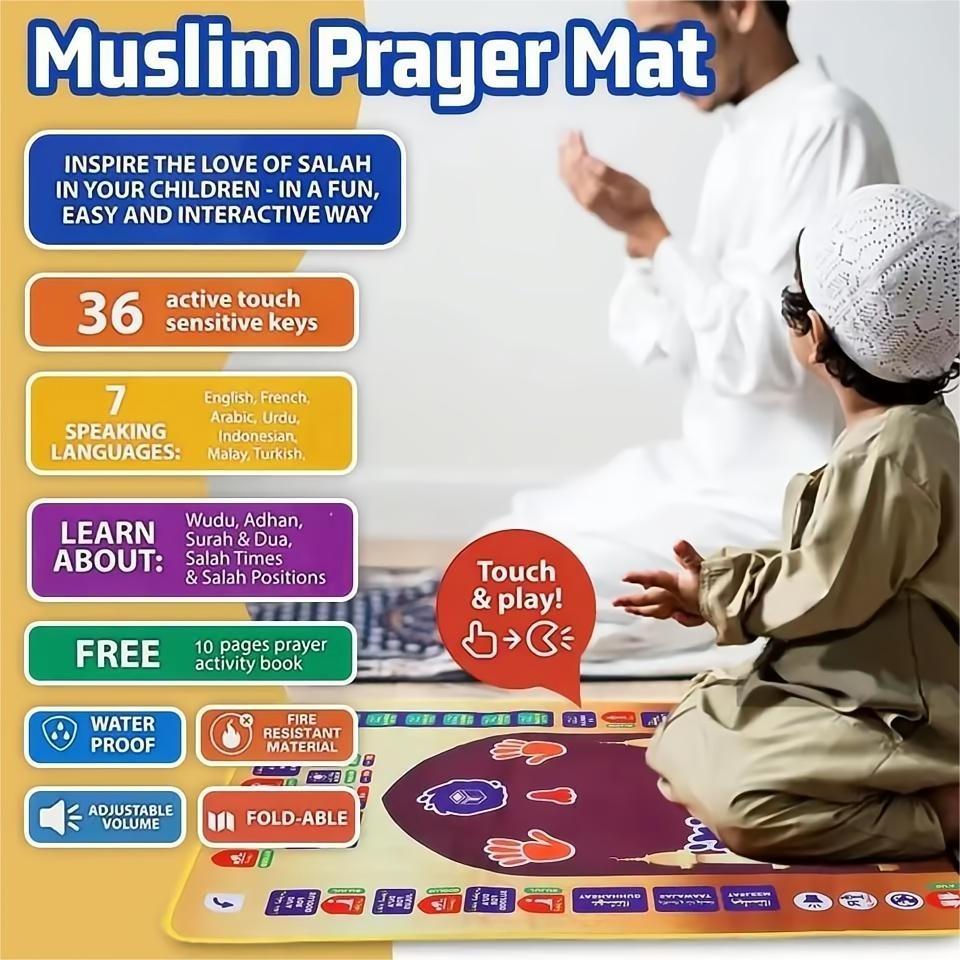 Arabic & English Language Learning Mat, Multi-functional Educational Smart Toy Mat, Educational Toy for Kids, Fun Gift for Boys & Girls