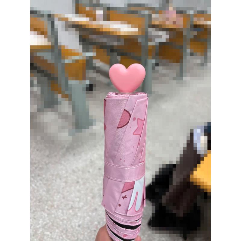 Miffy Cute UV Protection Umbrella Foldable Parasol Coating Double-Sided Anti-UV Sun & Rain Pink Kawaii Gift for Women & Girls