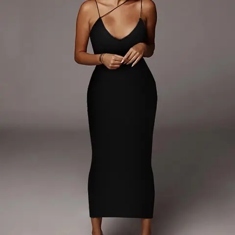 Women's All Over Leopard Print Asymmetrical Cami Dress, Elegant Party Apparel Sleeveless Spaghetti Strap Bodycon Dress for Party Club Night Out, Ladies Summer Clothes, Midi Dress