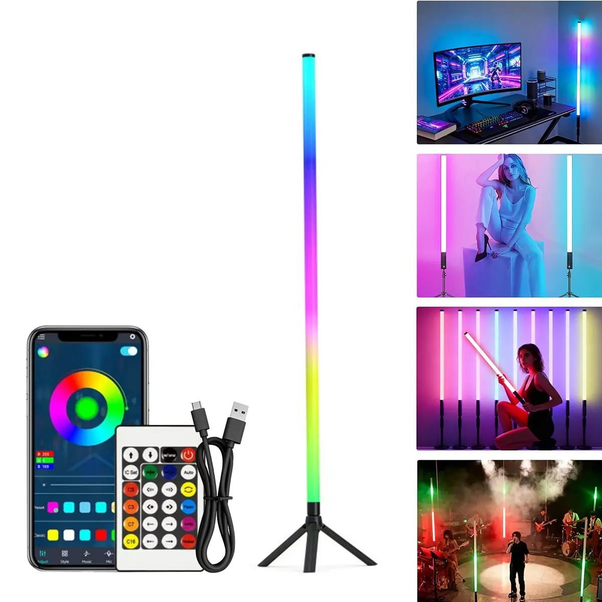 Corner Floor Lamp - Smart RGB LED Corner Lamp with App and Remote Control, 16 Million Colors & Various Scenarios, Music Sync, Timer Setting - Ideal for Living Rooms, Bedrooms, and Gaming Rooms