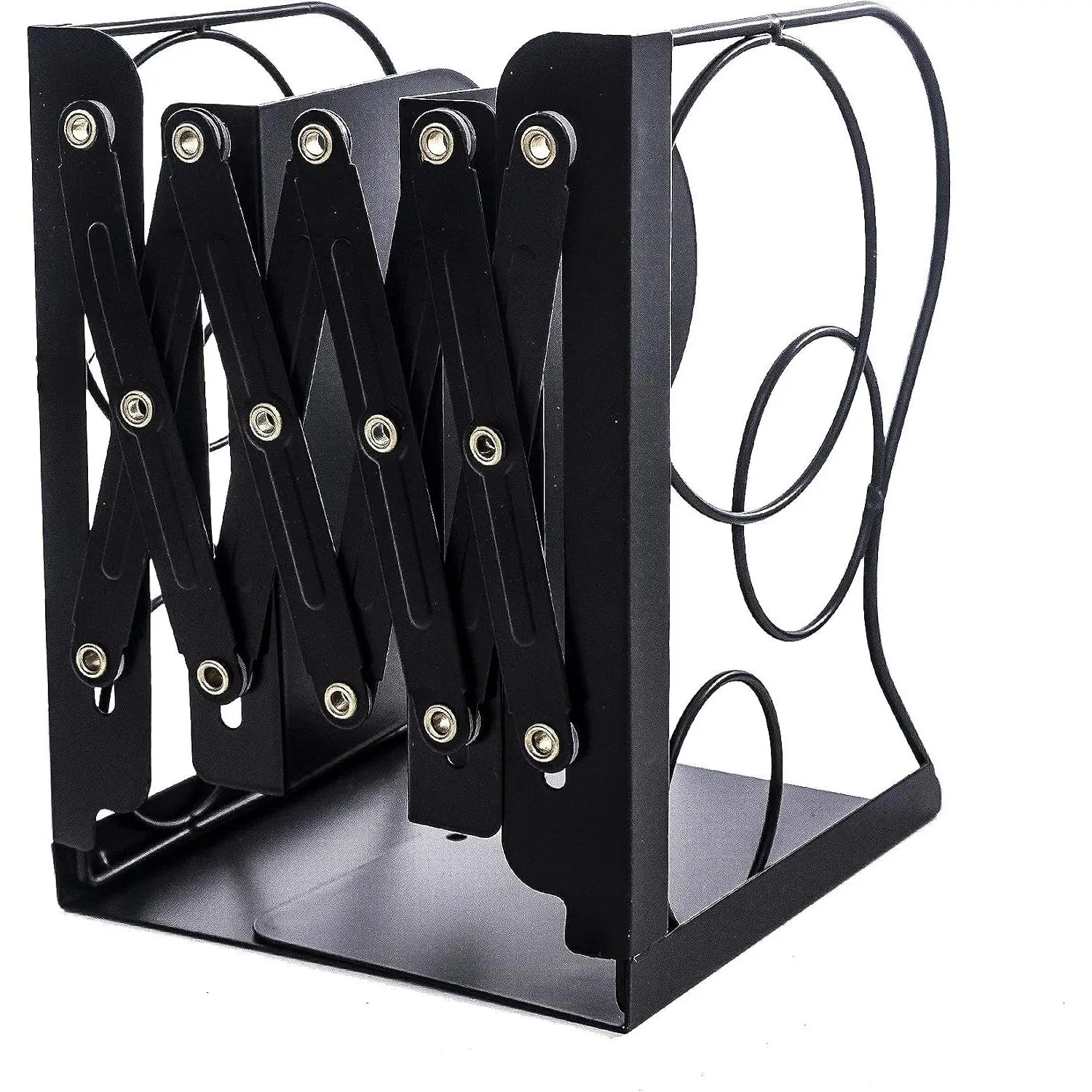 Adjustable Metal Bookends for Heavy Books - Heavy Duty Nonskid Desktop Book Organizer & Binder Holder for Bookshelf