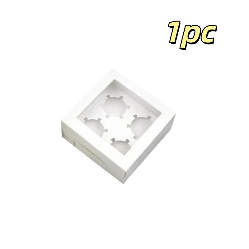 20/15/10/5/1pcs 4/6 Pack Clear Window Muffin Boxes, Kraft Paper Cupcake Containers for Bakery Desserts.needoh.paper plates