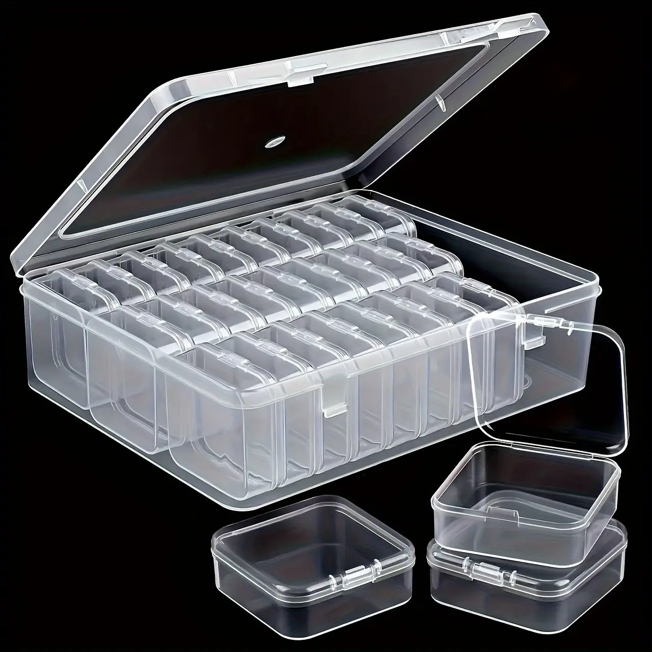 Transparent 30 Compartment Jewelry Storage Organizer Box, Divided Containers for Beads Charms Earrings, Multi-Use Home Item Sorter