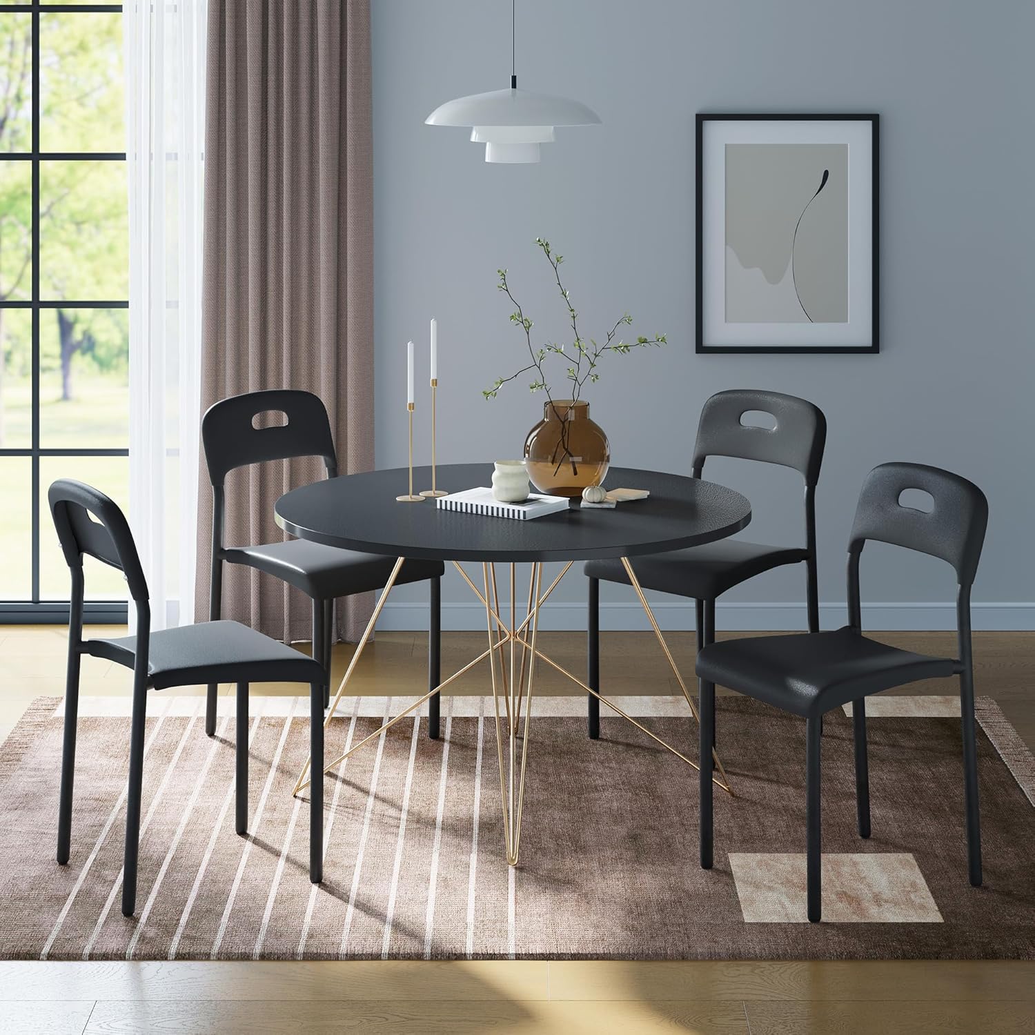 Dining Chairs, Stackable Modern Kitchen Chairs, Plastic Dining Room Chair with Metal Legs, Easy Assembly, Waterproof & Stain-Resistant, Suitable for Indoor and Outdoor Dining Chairs, Stackable Modern Kitchen Chairs, Plastic Dining Room Chair with Metal Legs, Easy Assembly, Waterproof & Stain-Resistant, Suitable for Indoor and Outdoor