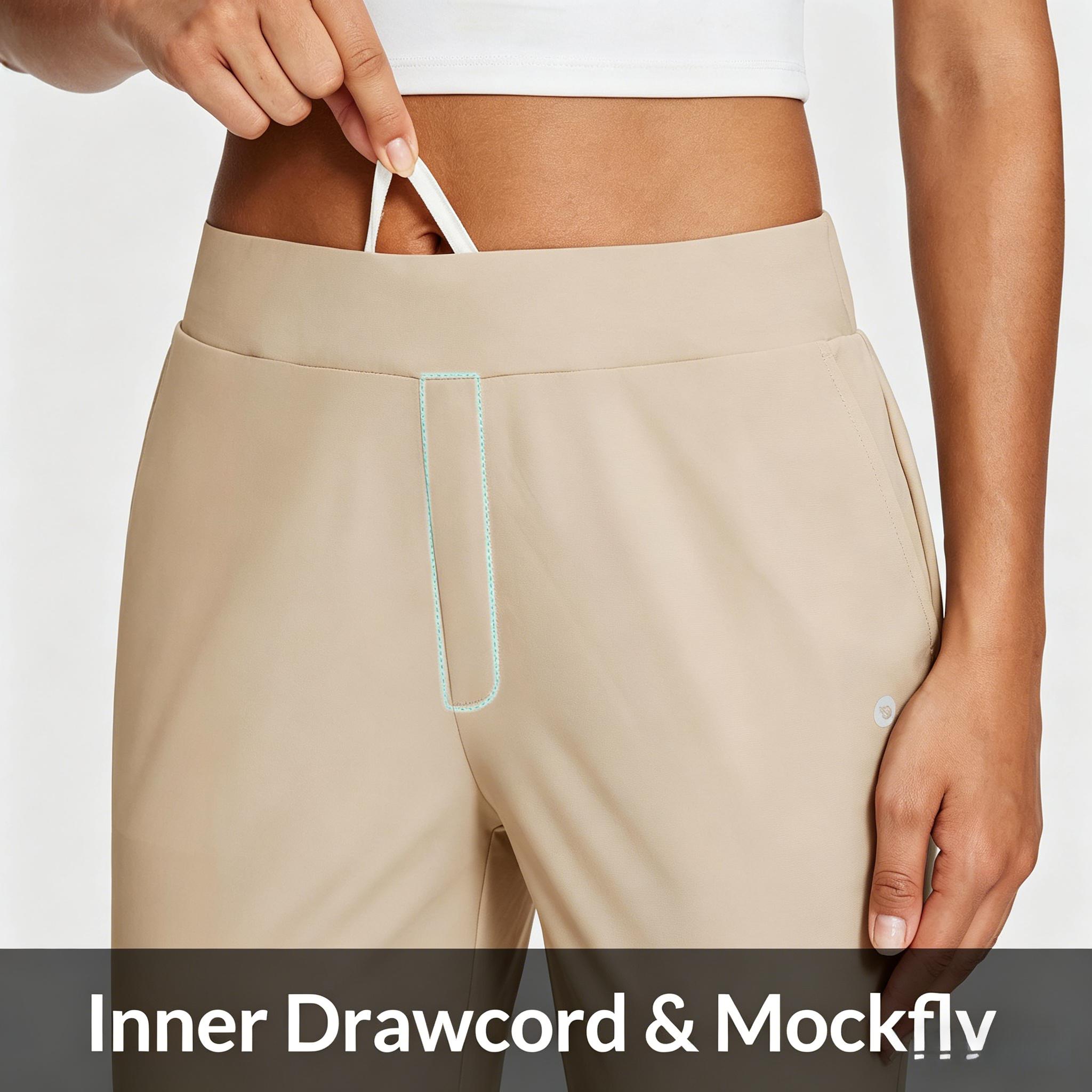 High Waist Slim Ankle Pants for Women, Quick Dry Stretch Work Pants with Zipper Pockets, Ideal for Golf, Travel & Business Casual