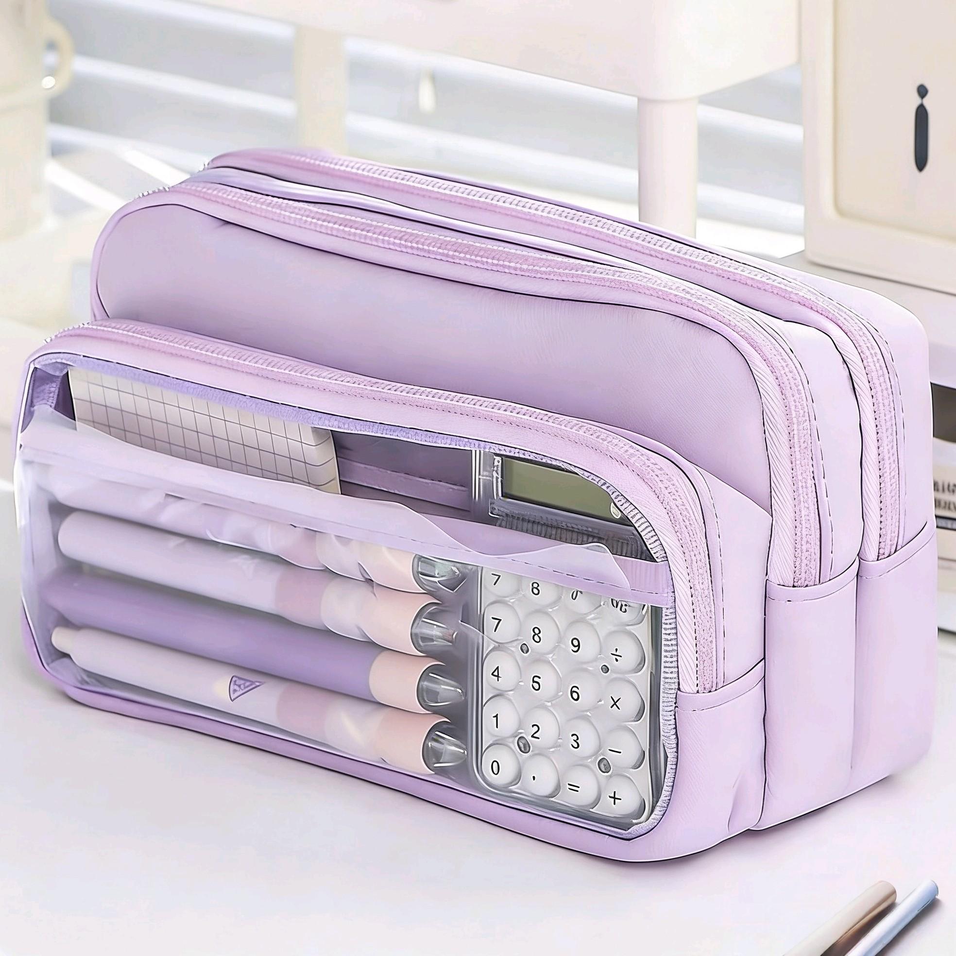 Brand-new creative large-capacity study pencil case with multifunctional desktop sorting and storage pencil case, suitable for boys and girls to study and work, portable study gift pencil case Pencil Bag