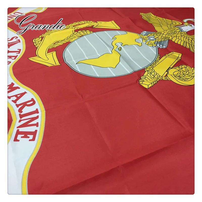 U.S. Marine Corps Flag with Eagle-Globe-and-Anchor Emblem - High-Strength Polyester Patriotic Banner for Outdoor Decoration, Official Must-Have for Marine Corps Fans, Us Marine Corps Emblem