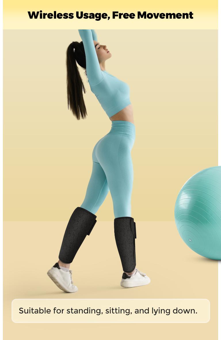 CINCOM Wireless Portable Leg Massager with Calf Airbags, Customizable Modes, Adjustable Intensity Levels - Portable Muscle Massagers, Self Care Products, Women's Relaxation Gifts [SummerVibes]