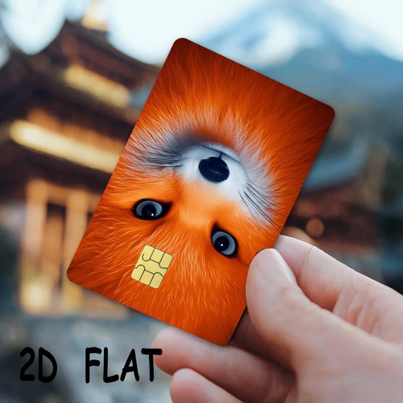 Fox Design Credit Card Vinyl Stickers, Ultra-Thin Skin-Stickable, Waterproof and Scratch-Resistant, 2 Pieces Per Set