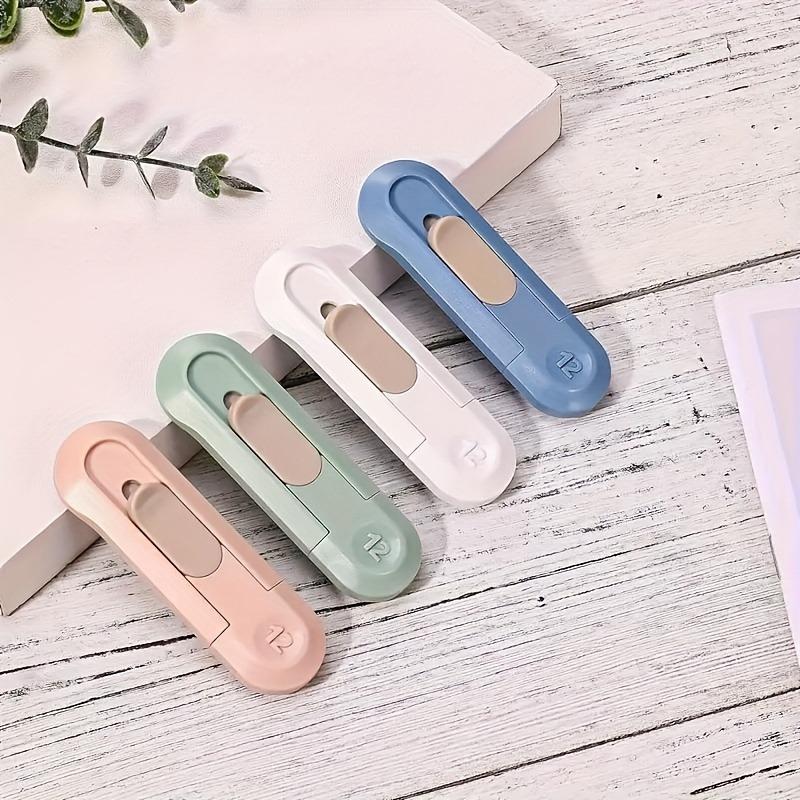 4pcs /1pc Mini Practical Deboxing Tool Retractable for Home Office Use Demantling Serrated Blade Cut-proof Hand Unpacking Tool Paper Cutters Cutting Supplies