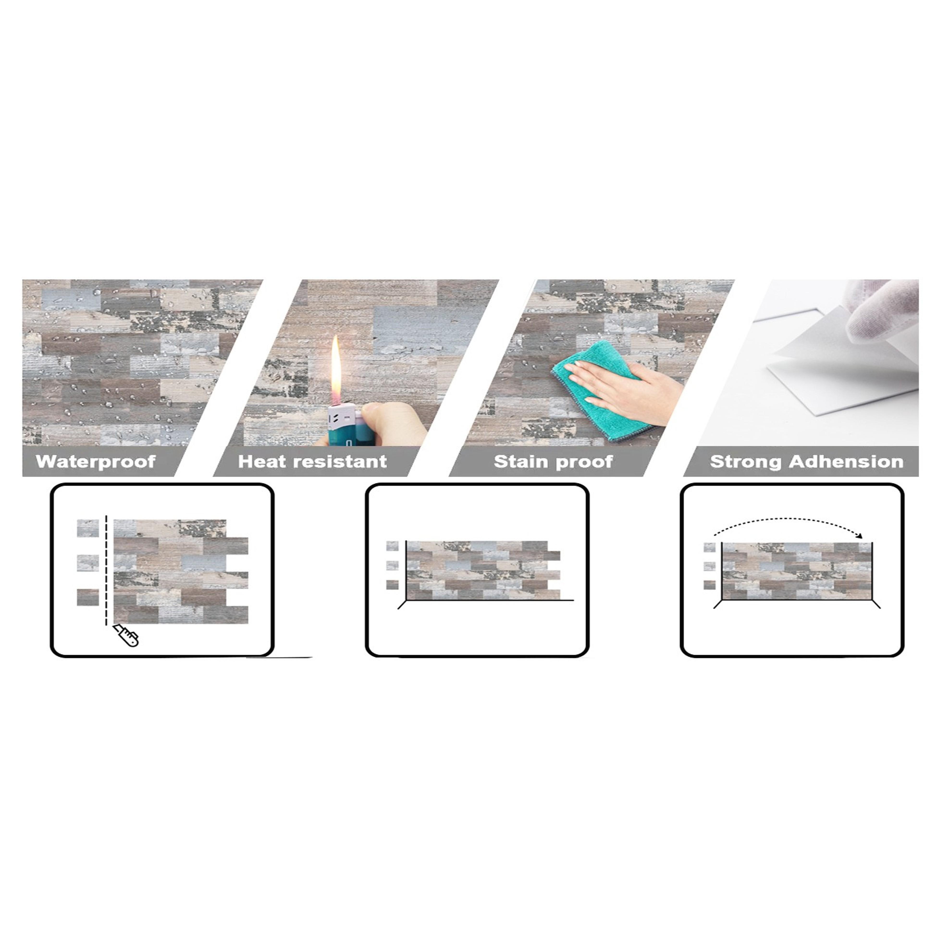 20 Sheet Peel and Stick Wall Tile Kitchen Backsplash Self Adhesive | Distressed,PVC,Rustic,Faux Wood, Country,Farmhouse,13.5" x 11.4" 20 Sheet Peel and Stick Wall Tile Kitchen Backsplash Self Adhesive | Distressed,PVC,Rustic,Faux Wood, Country,Farmhouse,13.5" x 11.4"