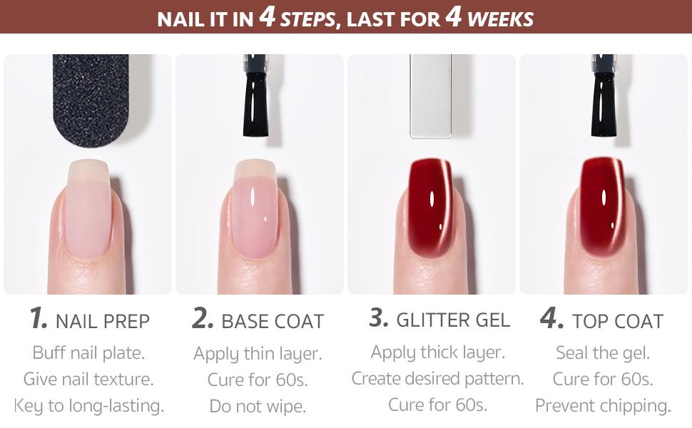 GAOY Vintage Glamour Cat Eye Gel Polish Set with Magnet, 6 Colors IncludingJelly Red Green Brown Yellow UV LED Soak Off Nail Polish Home DIY Manicure Nail Salon Varnish