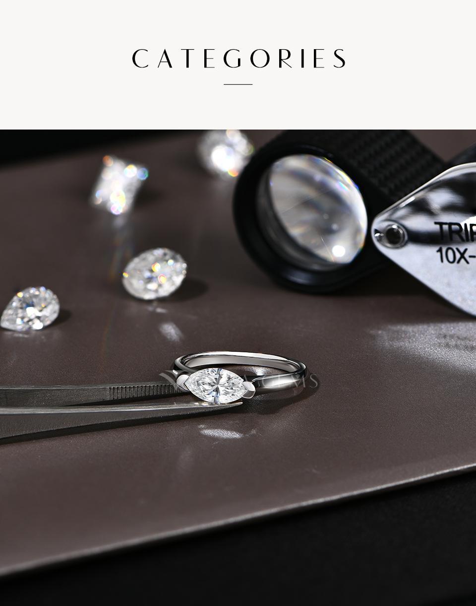 1CT Marquise Shape Synthetic Moissanite Ring 925 Sterling Silver Rings Daily Wear Birthday Present Fine Jewelry R135 SpringStatements