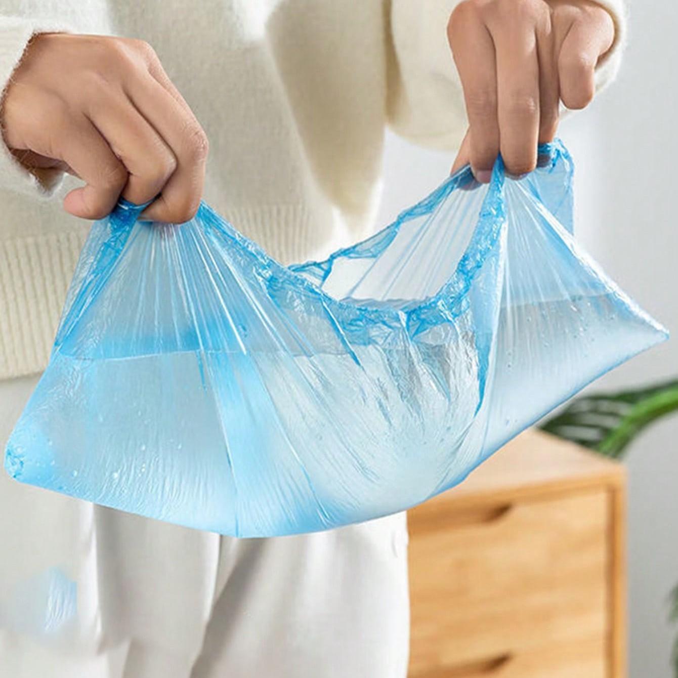 100pcs Portable Shoe Covers, Ideal for Cleaning Supplies, Travel Hotels, Outdoor Cycling, Blue Design, Keeps Shoes Dry in Rainy Weather