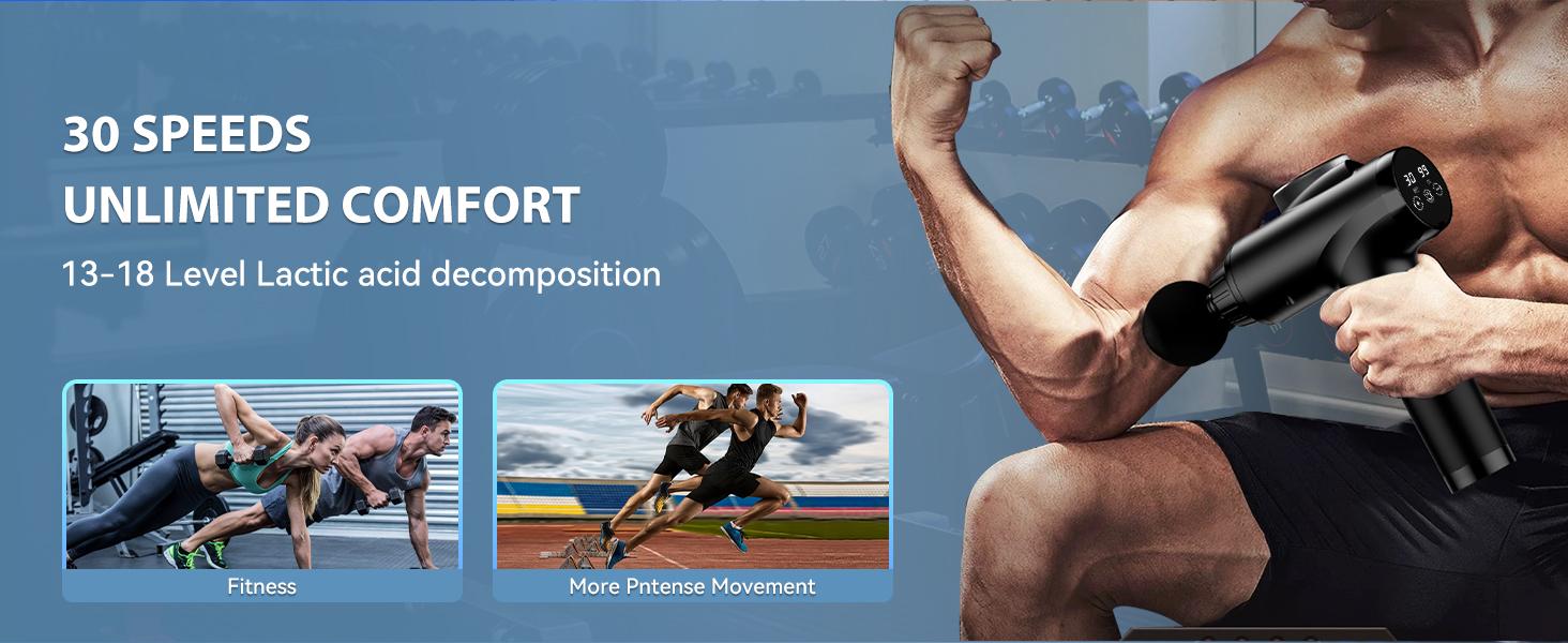 Handheld Muscle Massager Deep Tissue M68-7,Pain Relief with 9 Attachments&30 Speed,Massage Device for Knee,Foot,Neck,Back, Perfect Gift