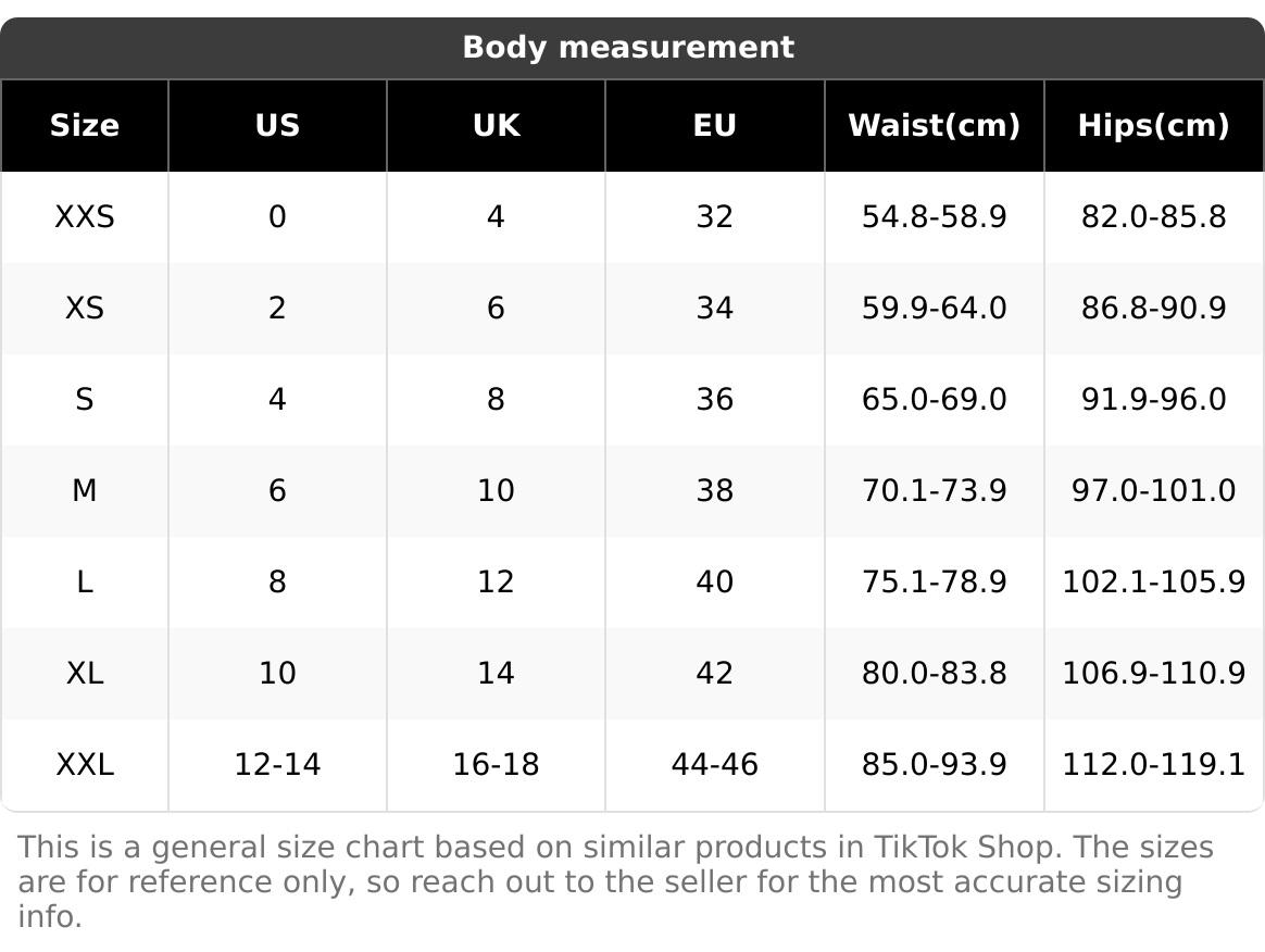 Flairé Women’s Low Rise Denim Jeans Size Chart – US UK EU Measurements