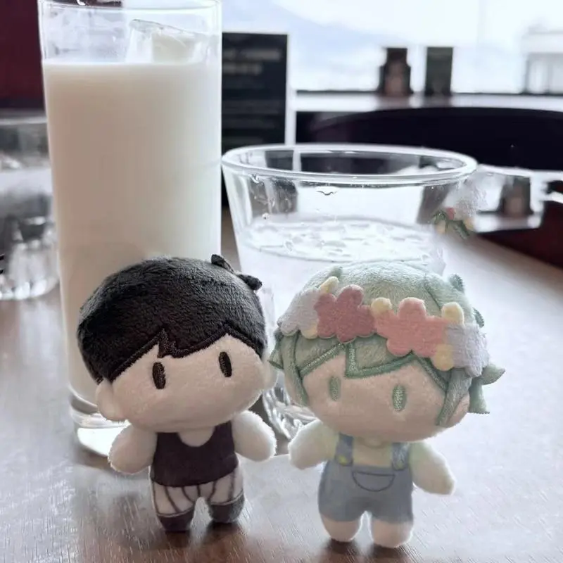 Latest Cute 10cm Stuffed Cosplay Omori Game Character Basil and Aubrey Plush Toy Keychain Cartoon Anime Bag Pendant Plushie Doll