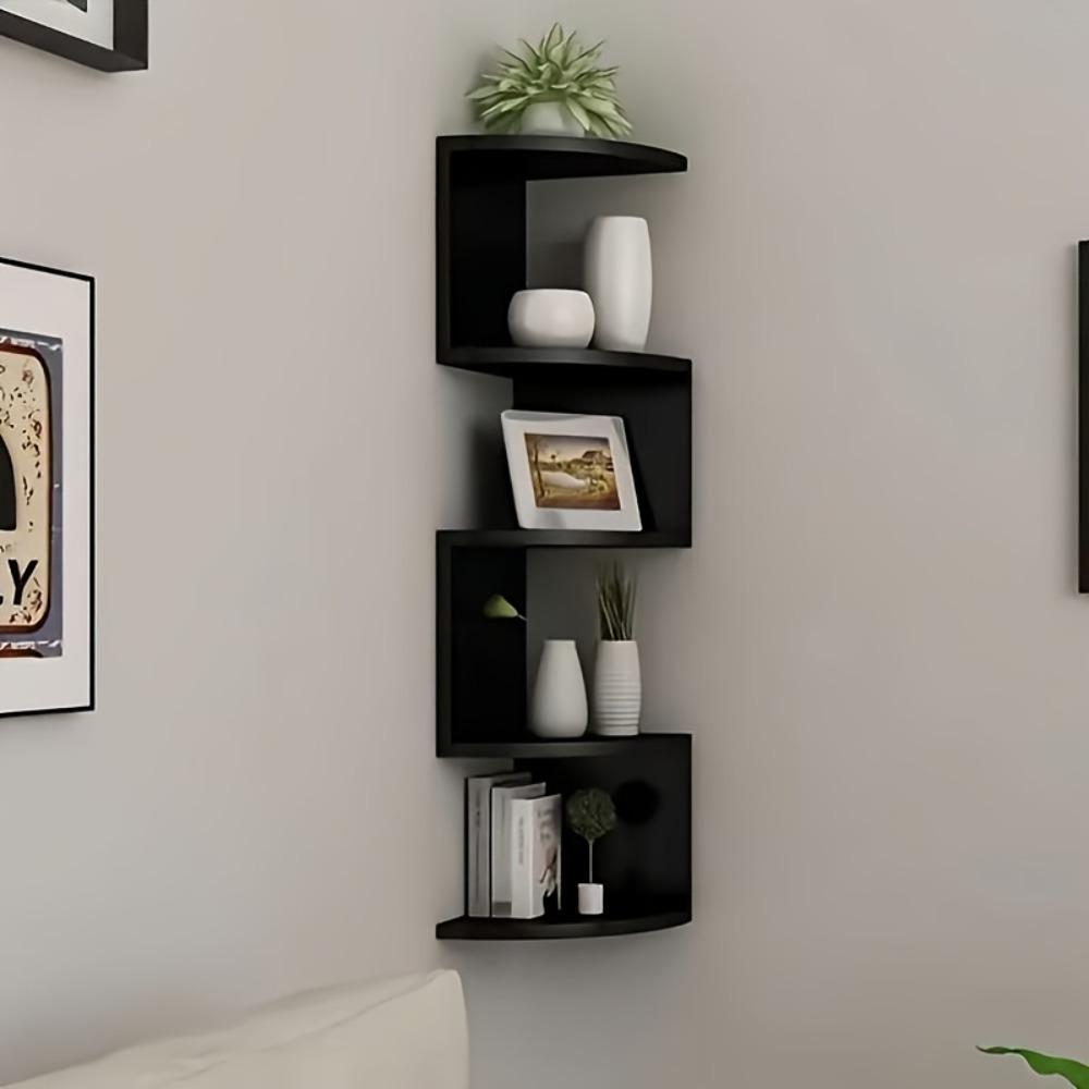 Wall-mounted corner partition shelf, creative floating bookshelf, multi-functional storage rack, Wall Mounted Organizer, a storage decoration for living room, bedroom and study, space-saving, green plant display shelf/book storage shelf