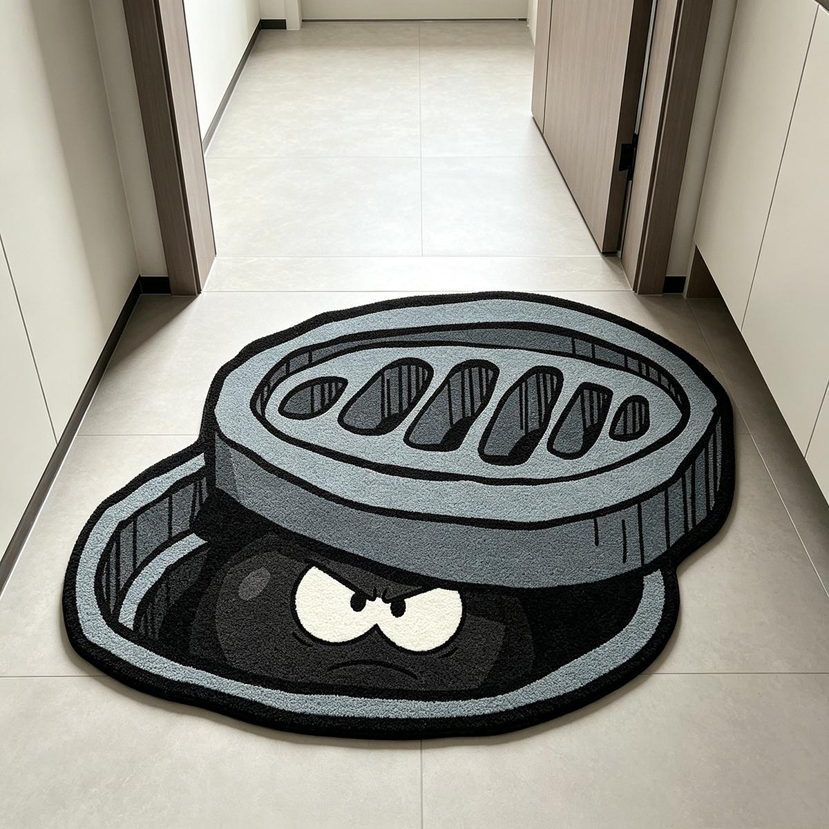 Creative Monster Design Rug, Fluffy Modern Rug, Indoor Fuzzy Rug, Soft Plush Carpet for Living Room Bedroom, Washable and Easy Care, Perfect Gift for Home Decor