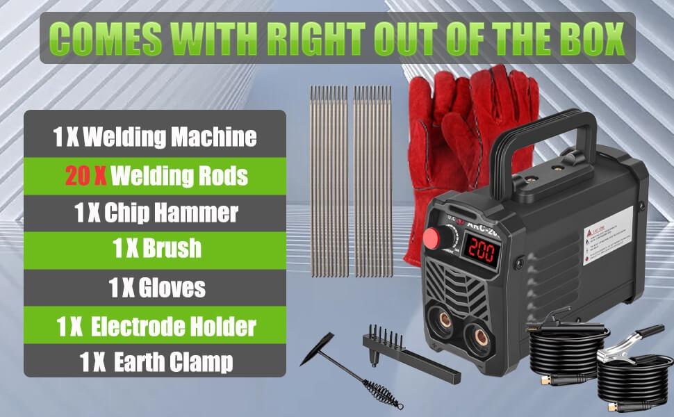 GNI IGBT Inverter Stick Welding Machine, 110V Super Mini Portable Welder with 20PCS Rods, Hot Start, Arc Force & Anti-Stick, for 1/16"-1/8" Rods, Includes 2 Chip Hammers & Gloves, Industrial Tools & Hardware Equipment, Welding Machines GNI IGBT Inverter Stick Welding Machine, 110V Super Mini Portable Welder with 20PCS Rods, Hot Start, Arc Force & Anti-Stick, for 1/16"-1/8" Rods, Includes 2 Chip Hammers & Gloves, Industrial Tools & Hardware Equipment, Welding Machines