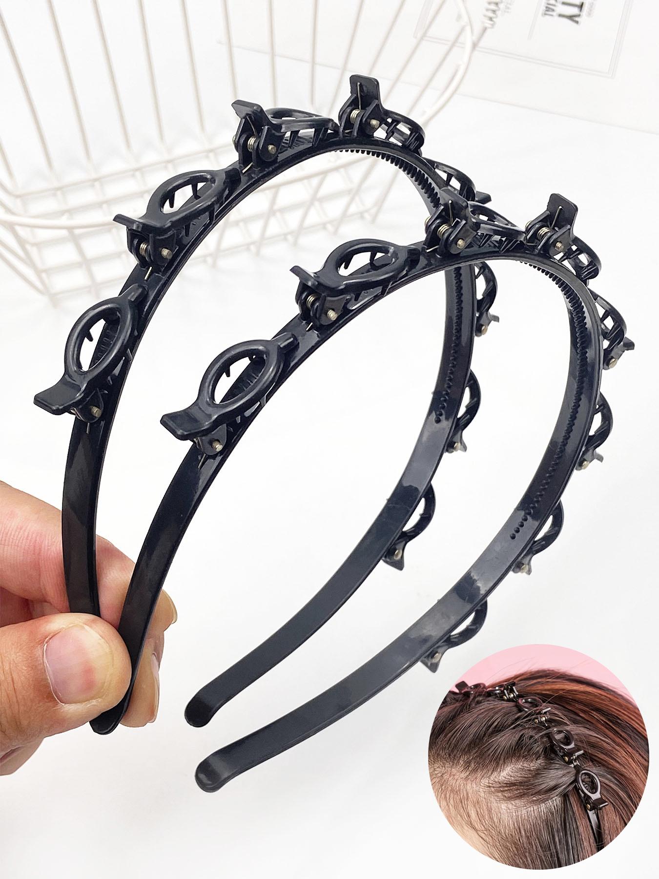 Women's Elegant Minimalist Hair Hoops with Clips, Trendy Simple Style Hair Hoops, Chic Versatile Hair Accessories for Hairstyles, Hair Accessories Set