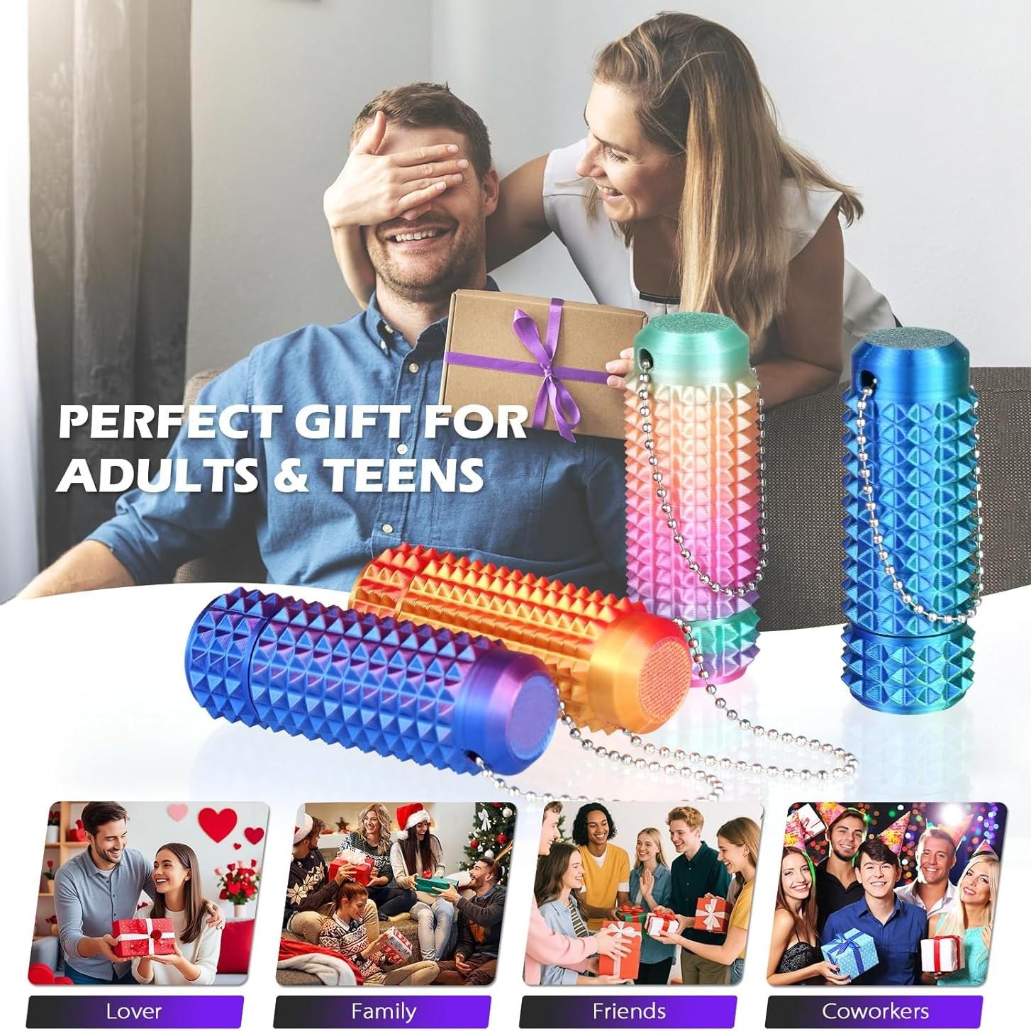 Little Ouchies Pain Fidget Toy, Rotatable Spiky Sensory Fidget for Anxiety Relief, 3D Printed Grippie Keychain for Focus & Stress Relief