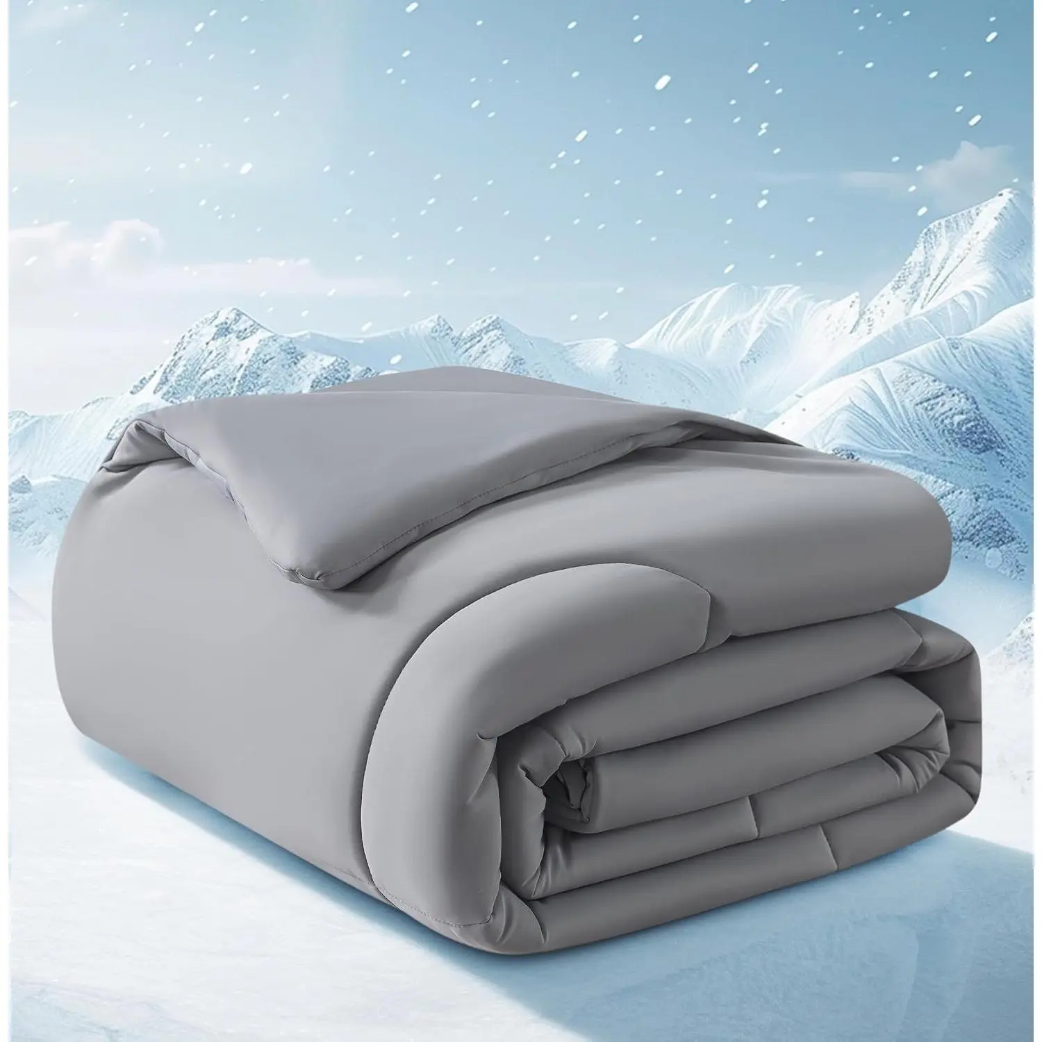 Cooling Comforter King/Cali King Size, Summer Blanket for Hot Sleepers, Lightweight Comforter for Night Sweats, Double-Sided Breathable Cooling Beddings (Dark Grey, 108"*90")