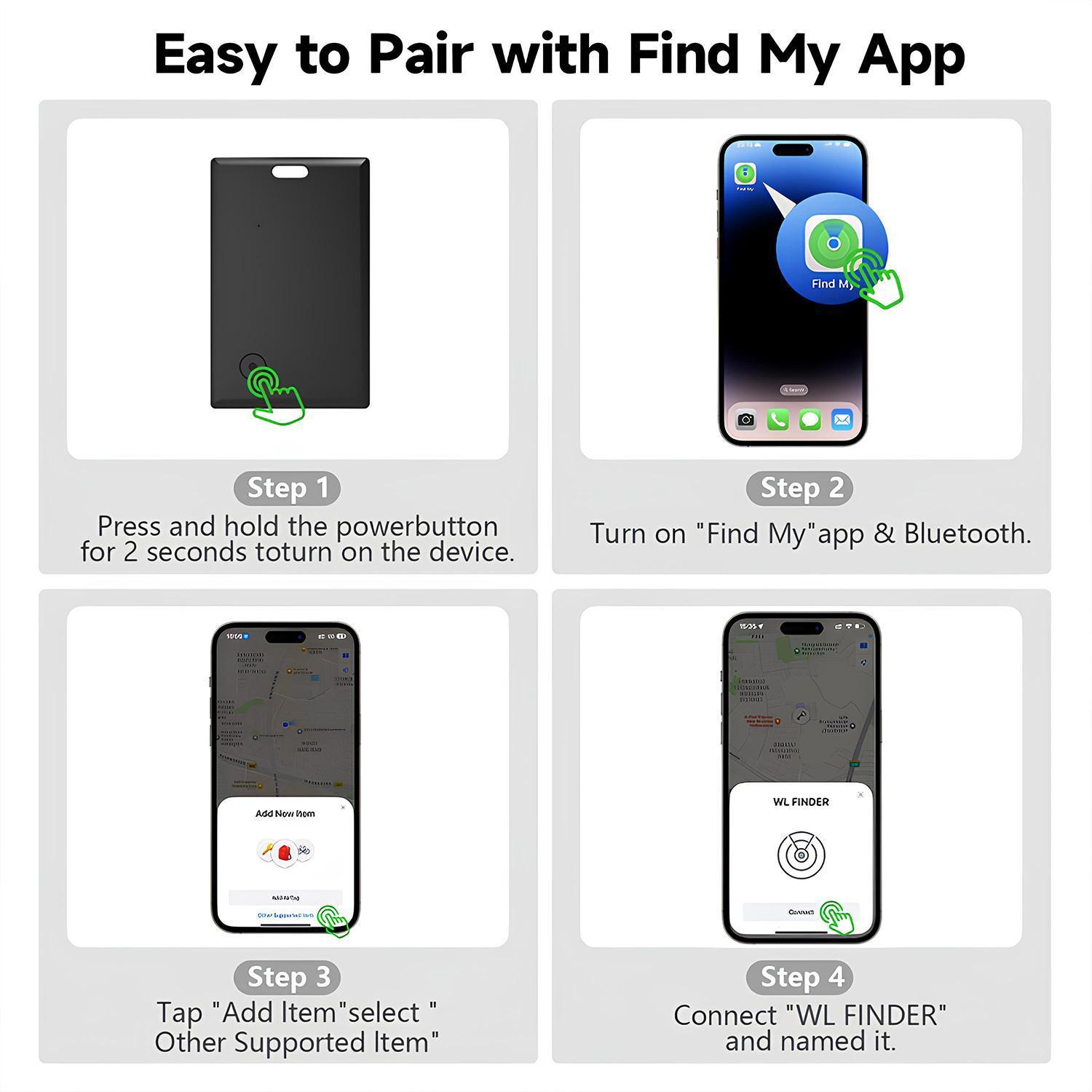 MFi Certified Bluetooth Wallet Tracker Card with Keyhole Slot, FindMy Sync GPS Trackers for Wallet/Keys, iOS-Only Locator, 5-10 Year Long-Lasting Battery Phone Accessory, Ideal Mothers' Gifts, Tools And Gadgets, Cool Mom Gadgets
