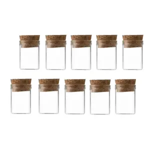 10pcs 5ML Straight Mouth Cork Stopper Wishing Bottle Drift Bottle Glass Bottles Sealed Bottles Control Bottles for DIY Decorations Sealing Home