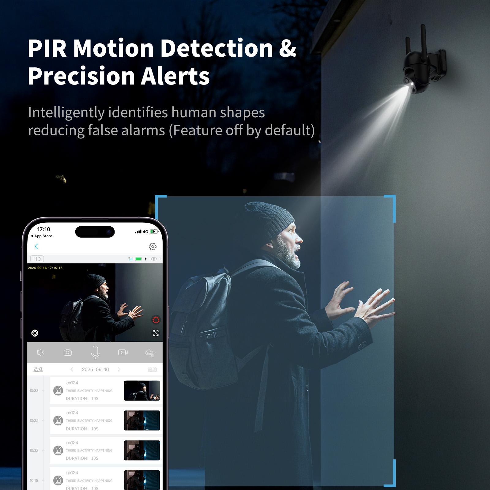 4G LTE Cellular Solar Surveillance Security Camera – 2K HD Video 360° View,NoWiFi, Remote APP Controlled,WaterProof,MotionActivated, NightVision, 4GData Card Included (Data refill is required for Unlimited 4G data usage) Connection