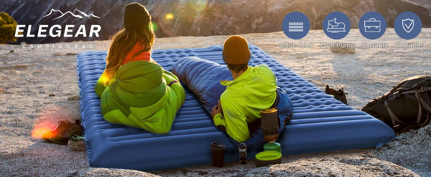 Sleeping Pad for Camping 4" Ultra-Thick Self Inflating Camping Pad, with Pillow Built-in Foot Pump, for Backpacking Hiking Portable christmas gift Quick Inflate Outdoorgear Sleeping Pad for Camping 4" Ultra-Thick Self Inflating Camping Pad, with Pillow Built-in Foot Pump, for Backpacking Hiking Portable christmas gift Quick Inflate Outdoorgear