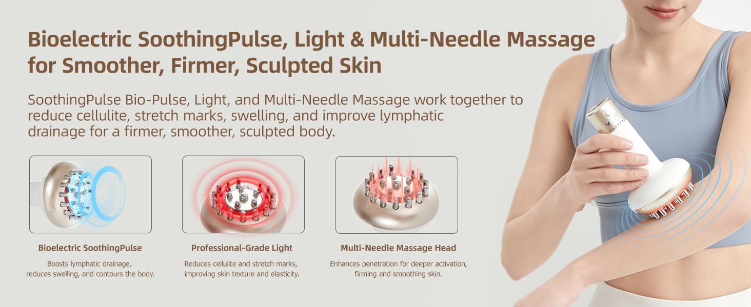 【TikTokShopRestock】Deep Tissue Massager for Sciatica & Back Pain Relief - Electric Pulse Device with Heat, Vibration, Red Light Therapy for Leg, Hip & Nerve Pain, Portable (Gold)) Detox Gift mini detail 4