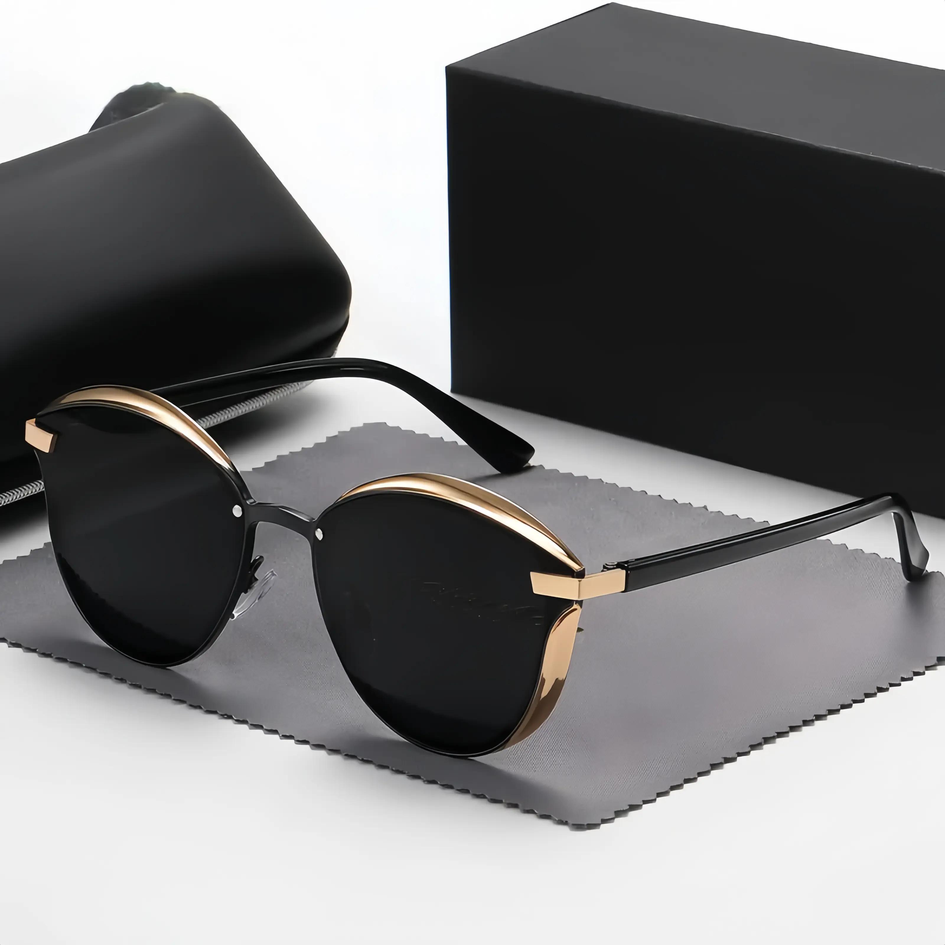 Women’s Polarized Oval Sunglasses, Thin Temple Anti-Glare Full Rim Shades for Driving, Travel, Beach, Summer Outfits & Daily Wear