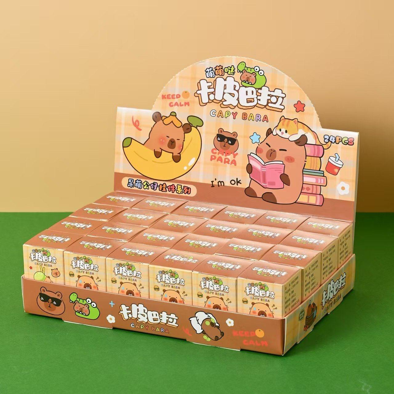 24-Piece Capybara Blind Box Gift Set, Surprise Party Gifts with Random Keychain Collectibles and Pendants, Versatile Bag Hooks, Perfect for Festival